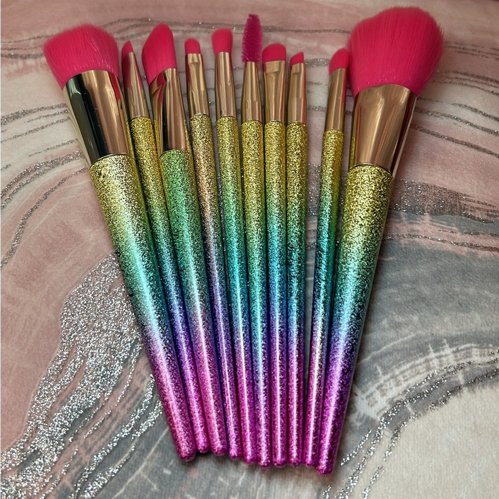 Rainbow makeup brushes